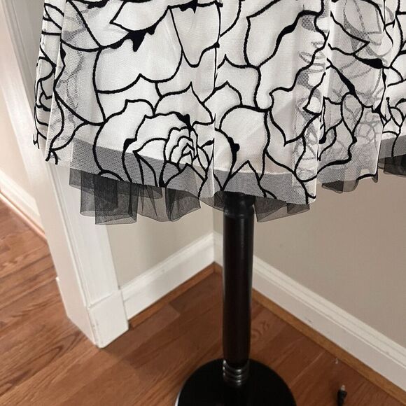 XOXO Babydoll Y2K Floral Tulle Mini Dress Sz 5 S Bow Milkmaid Pin up Whimsy - Picture 9 of 14